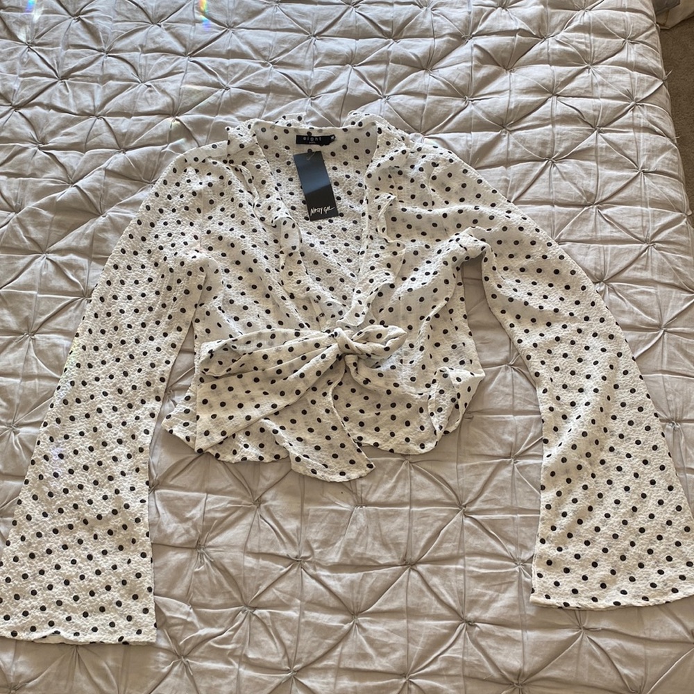 Polka dot wrap top
